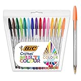 BIC Cristal Multicolour, Bolígrafos de Punta Ancha (1,6 mm), Ideal para Dibujos y Anotaciones, Colores Surtidos, Pack de 15 Unidades