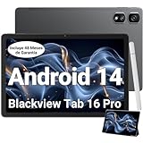 Blackview Android 14 Tablet Tab16Pro, 16GB RAM 256GB ROM/1TB TF Gaming Tablets 11 Pulgadas, 4G LTE 5G WiFi/8MP+13MP Cámara/Widevine L1/7700mAh 18W/Face ID/2024 Octa Core Tablet con Lápiz y Funda