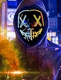 yumcute Halloween LED Máscaras, Mascaras Carnaval de Terror con 3 modos de iluminación, Fresco LED MáScara Luminosa, Divertido Craneo Esqueleto Mascaras para la Fiesta de Disfraces la Navidad Cosplay