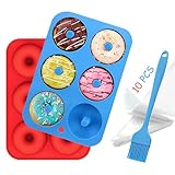 Aoibeely Molde para Donut de Silicona, 2 Piezas molde donuts,10 Piezas Bolsas de Pastelería, Solía ​​hacer para Pasteles, Galletas, Bagels, Muffins (C)
