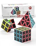 ROXENDA Speed Cube Set, Cubos de Velocidad de 2x2 3x3 Pirámide, Super-Durable con Colores Vivos, Giro Fácil y Juego Suave