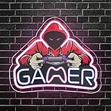 RuCvixkt Señal De Neón Gamer. Para Decorar Salas De Juegos, Dormitorios De Chicos y Cuevas De Hombres. Luces LED USB. Regalos Para Adolescentes, Cumpleaños y Navidad.
