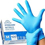 intco medical 100 guantes de nitrilo M sin polvo, sin látex, hipoalergénicos, certificados CE conforme a la norma EN455 guantes para alimentos, guantes médicos desechables