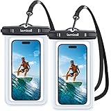 Lamicall Funda Impermeable Móvil - [2 Unidades] IPX8 Bolsa Impermeables Móvil, Cuerda Desmontable y Ajustable, Funda Móvil Estanca para iPhone 17 16 15 14 13 12, Samsung, Huawei, hasta 7'