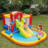 Ballsea Castillo hinchable con soplador, material premium, certificado de seguridad, uso en interiores y exteriores, ideal para cumpleaños infantiles y fiestas familiares