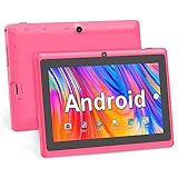 Haehne 7' Tablet PC, Android 5.0 Quad Core, 1GB RAM 8GB ROM, Cámaras Duales, WiFi, Bluetooth, para Niños y Adultos, Rosado