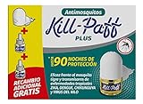 KILL-PAFF - Insecticida Eléctrico Antimosquitos, Eficaz Contra Mosquito Tigre y Transmisores de Enfermedades Tropicales, Difusor, 90 Noches de Protección (Contenido: 1 difusor + 2 recambios)