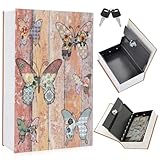 Euablfo Caja fuerte con cerradura de combinación, 18 x 11,5 x 5,5 cm, caja fuerte con llave para guardar dinero, caja fuerte para guardar joyas, documentos, objetos de valor