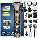 YIDON Maquina de Afeitar Hombre, Profesional Maquina de Cortar Pelo, Inalámbrico Cortapelos Hombre Kit 6 en 1 Para Barba, Pelos, Depilación Masculina, Recortadora de Barba Recargable con LED