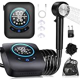 Ducha Portatil Camping, [Pantalla Temperatura] Spopal 8000mAh Recargable Ducha Camper, Modo de 5 Velocidad, 180Min de Larga Duración, Ducha Electrica para Acampar, Hacer Caminatas, Duchas para Perros