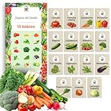 TORAF Set de Semillas de Vegetales 15 Variedades – Premium Set para Jardin, Balcón & Huerto Elevado – Tomate, Pepino, Pimiento, Calabacin, Brócoli, Rúcula – Set para cultivo de plantas de vegetales