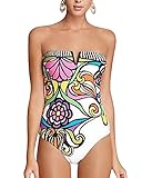 Bañadores Deportivas Mujer Bikinis Push Up Trajes de Baño Ropa de Baño Traje Impresión Floral de Monokini M