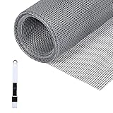 Fillis Mosquitera para Ventanas, 150x300cm Mosquitera de Fibra de Vidrio Mosquitera Cortada a Medida DIY con Cepillo de Limpieza, Mosquitera de Gasa para Ventanas y Puertas, Gris