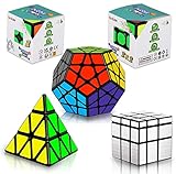 Coolzon Cubo Magico Set, 5 Pack Speed Cube Set 2x2x2 3x3x3 Megaminx Pyraminx Mirror Magic Cube 3D Puzzle Jigsaw Juguetes Educativos Regalos para Niños y Adultos