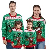 IVYSHION Suéter de Navidad a juego para la familia, de manga larga, con reno, muñeco de nieve, para hombre, mujer, niña y niño, B-mon, M