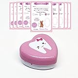 Myfuturshop® Caja dientes de leche + Cartas ratoncito Pérez. Una caja guarda dientes + 10 Certificados de diente limpio. Regalo original para niño y niña. (ROSA)