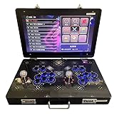 Mini consola de juegos arcade portátil 35000 en 1, caja de metal plegable, máquina de juegos retro con pantalla de 21 pulgadas, funciones de búsqueda, ocultar y pausa