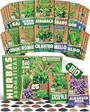 ZenGreens® - Set de semillas de hierbas aromáticas eco - 25 variedades para cultivar fácilmente en el jardín, balcón o parterre elevado - Sementes verduras