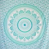 MOMOMUS Toalla de Playa Grande Antiarena - En Diseño Mandala - Ideal como Manta, Pareo y Toalla Antiarena para la Playa en Grandes Dimensiones - Turquesa, 210x230 cm