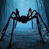 JOYIN 198cm Halloween Hairy Spider Outdoor Decorations, Scary Giant Spider Fake Large Spider Props for Halloween Yard Decorations Party and Outdoor Decor, Black